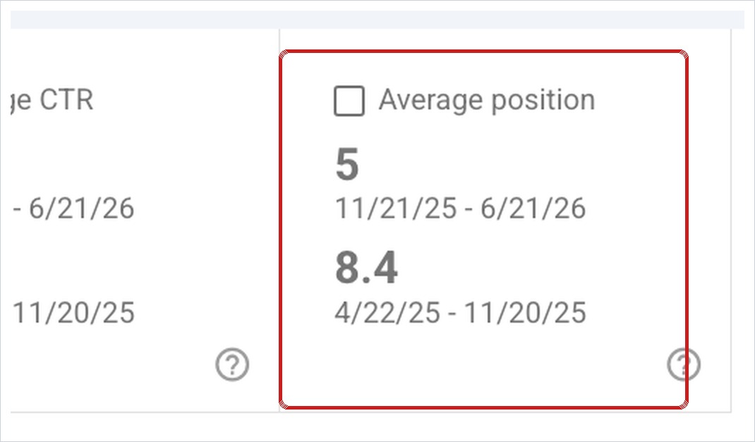 Search Console screenshot